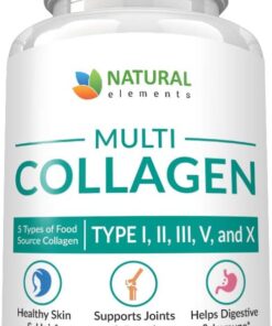 Multi Collagen 180 Protein Capsules - Type I, II, III, V, X Collagen Pills - Proprietary Blend of Eggshell, Chicken, Wild Fish & Grass-Fed Beef Collagen Peptides - 2025mg per serv