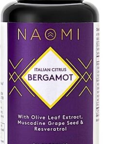 NAOMI BergAmore Plus Resveratrol, Award-Winning Cardiologist Developed, Supports Normal Cholesterol & Healthy Cellular Function, Bergamot w/ 7 Key Polyphenols, Resveratrol &...