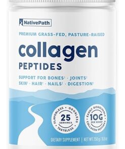 NativePath Collagen Peptides Protein - Hydrolyzed Type 1 & 3 Collagen Powder for Skin, Hair, Nails - 8.8 oz (25 Servings)