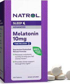 Natrol Advanced Sleep Melatonin 10mg, Dietary Supplement for Restful Sleep, Time Release Melatonin Tablets, 100 Time-Release Tablets, 100 Day Supply