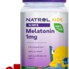 Natrol Kids Melatonin 1mg, Supplement for Restful Sleep, Sleep Gummies for Children, 140 Raspberry-Flavored Melatonin Gummies, 140 Day Supply