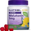 Natrol Kids Melatonin 1mg, Supplement for Restful Sleep, Sleep Gummies for Children, 90 Raspberry-Flavored Melatonin Gummies, 90 Day Supply