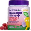 Natrol Kids Sleep+ Immune Health Gummies with Melatonin, Zinc, Vitamin C and D, Elderberry, 50 Raspberry Flavored Melatonin and Immune Health Gummies, 50 Day Supply