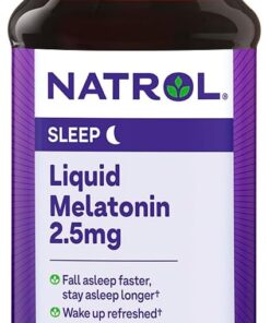 Natrol Liquid Melatonin 2.5mg, Berry-Flavored Dietary Supplement for Restful Sleep, 8 Fl Oz, 23 Day Supply