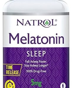 Natrol Time-Release Melatonin 5 mg, Dietary Supplement for Restful Sleep *, 100 Tablets (Pack of 2), 200 Day Supply