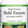 Natural Factors, High Potency Multi Enzyme Vegetarian Formula, Plant-Based Digestive Aid, 120 Capsules