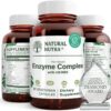 Natural Nutra Plant Based Digestive Enzyme Complex with Herbs, Better Digestion, and Improve Nutritional Absorption, 90 Vegan Capsules