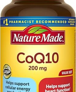 Nature Made CoQ10 200mg, Dietary Supplement for Heart Health Support, 80 Softgels, 80 Day Supply