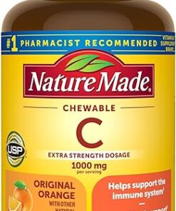 Nature Made Extra Strength Dosage Chewable Vitamin C 1000 mg per serving, Dietary Supplement for Immune Support, 90 Tablets, 45 Day Supply