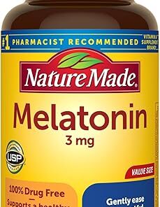 Nature Made Melatonin 3mg Tablets, 100% Drug Free Sleep Aid for Adults, 240 Tablets, 240 Day Supply