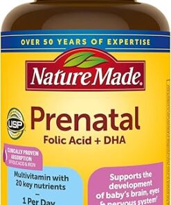 Nature Made Prenatal with Folic Acid + DHA, Prenatal Vitamin and Mineral Supplement for Daily Nutritional Support, 110 Softgels, 110 Day Supply