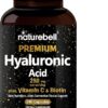 NatureBell Hyaluronic Acid Supplements 250mg | 240 Capsules, with Biotin 5000mcg & Vitamin C 25mg, 3 in 1 Support - Skin Hydration, Joint Lubrication, Hair and Eye Health