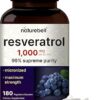 NatureBell Resveratrol Supplement 1000mg Per Serving, 180 Veggie Capsules, 99% Pure Trans-Resveratrol, Antioxidant for Healthy Aging, Brain & Heart Support – Non-GMO