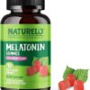 NATURELO Melatonin Gummies – Non-GMO, Gluten-Free, Soy Free - Strawberry Flavor - Gentle Sleep Supplement - 90 Vegetarian Gummies