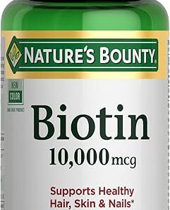 Nature's Bounty Biotin, Supports Healthy Hair, Skin and Nails, 10,000 mcg, Rapid Release Softgels, 120 Ct