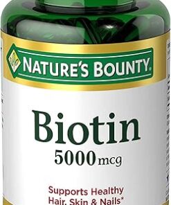 Nature's Bounty Biotin, Vitamin Supplement, Supports Metabolism for Cellular Energy and Healthy Hair, Skin, and Nails, 5000 mcg, 150 Softgels