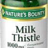 Nature's Bounty Milk Thistle, Herbal Health Supplement, Supports Liver Health, 1000 mg, Rapid Release Softgels, 50 Ct