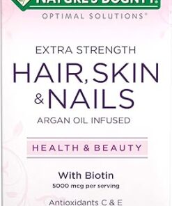 Nature's Bounty Optimal Solutions Hair Skin & Nails Extra Strength Softgels, 150 Count (Pack of 1) Package may vary