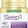 Nature's Bounty Sleep3 Melatonin 10mg, Maximum Strength 100% Drug Free Sleep Aid, Dietary Supplement, L-Theanine & Nighttime Herbal Blend Time Release Technology, 60 Tri-Layered...