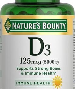 Nature's Bounty Vitamin D3, Immune Support, 125 mcg (5000iu), Rapid Release Softgels, 240 Ct