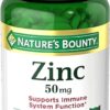 Nature's Bounty Zinc 50mg, Immune Support & Antioxidant Supplement, Promotes Skin Health 250 Caplets