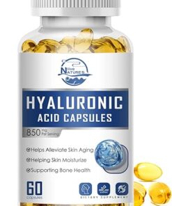 Nature's live Hyaluronic Acid Supplements, 850mg High Bioavailable Dietary Hyaluronic Acid Capsules, Double Strength Skin Hydration, Joint Lubrication, Hair & Nails Support, 60...