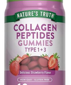 Nature's Truth Collagen Gummies for Women | 60 Count Type 1 and 3 | Strawberry Flavor | Non-GMO, Gluten Free Collagen Peptide Supplement