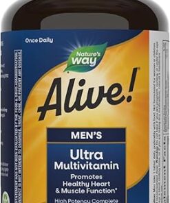 Nature's Way Alive! Men's Daily Ultra Multivitamin, Promotes Healthy Heart & Muscle Function*, with B-Vitamins Including Methylated B12, Gluten Free, 150 Tablets (Packaging May...