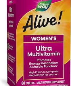 Nature's Way Alive! Women's Daily Ultra Multivitamin, High Potency Formula, Promotes Energy Metabolism and Muscle Function*, with Methylated B12, 60 Tablets (Packaging May Vary)