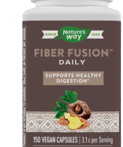 Nature's Way Fiber Fusion Daily Supplement, with Psyllium Husk, Oat Bran, Pectin, Digestive Support*, Vegan, 150 Vegan Capsules