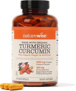 NatureWise Curcumin Turmeric 2250mg | 95% Curcuminoids & BioPerine Black Pepper Extract | Advanced Absorption for Joint Support [2 Month Supply - 180 Count]