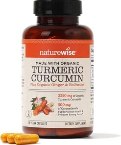 NatureWise Curcumin Turmeric 2250mg 95% Curcuminoids & BioPerine Black Pepper Extract Advanced Absorption for Joint Support [1 Month Supply - 90 Count]