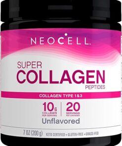 NeoCell Super Collagen Peptides, 10g Collagen Peptides per Serving, Gluten Free, Keto Friendly, Non-GMO, Grass Fed, Healthy Hair, Skin, Nails and Joints, Unflavored Powder, 7...