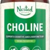 Nested Naturals Choline Bitartrate 500mg - High Potency Choline Supplements - Supports Cognitive Performance & Liver Function - 100% Vegan & Non-GMO Choline - 90 Vegan Capsules