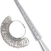 NIUPIKA Ring Sizer Measuring Tool Ring Mandrel Measurement Tool Measure Ring Size Finger Sizing Set Metal Gauge US Size 1-13 Jewelry Sizers Kit of 27 Pieces