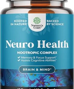 Nootropics Brain Support Supplement - Mental Focus Nootropic Memory Supplement for Brain Health & and Performance Blend, with Energy and Vitamins DMAE Bacopa and...