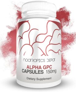 Nootropics Depot Alpha GPC Capsules | 150mg | 60 Count | Choline Supplement | Brain Health Supplement | Supports Healthy Brain Function | Enhance Cognition, Memory + Focus