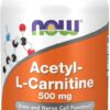 NOW Supplements, Acetyl-L Carnitine 500 mg, Amino Acid, Brain And Nerve Cell Function*, 200 Veg Capsules