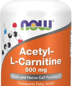 NOW Supplements, Acetyl-L Carnitine 500 mg, Amino Acid, Brain And Nerve Cell Function*, 200 Veg Capsules