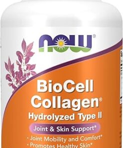 NOW Supplements, BioCell Collagen® Hydrolyzed Type II, Clinically Validated, 120 Veg Capsules