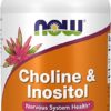 NOW Supplements, Choline & Inositol 500 mg, Healthy Nerve Transmission*, Nervous System Health*, 100 Capsules