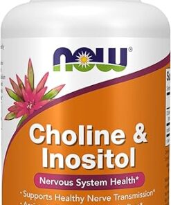 NOW Supplements, Choline & Inositol 500 mg, Healthy Nerve Transmission*, Nervous System Health*, 100 Capsules