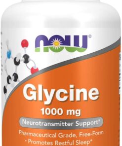 NOW Supplements, Glycine 1,000 mg Free-Form, Neurotransmitter Support*, 100 Veg Capsules