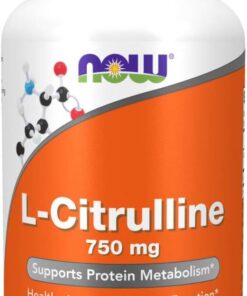 NOW Supplements, L-Citrulline 750 mg, Supports Protein Metabolism*, Amino Acid, 180 Veg Capsules