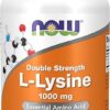 NOW Supplements, (L-Lysine Hydrochloride) 1,000 mg, Double Strength, Amino Acid, 100 Tablets