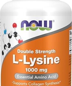 NOW Supplements, (L-Lysine Hydrochloride) 1,000 mg, Double Strength, Amino Acid, 100 Tablets