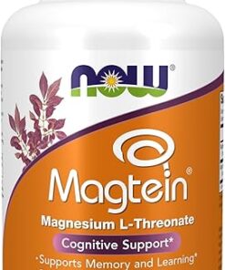 NOW Supplements, Magtein™ with patented form of Magnesium (Mg), Cognitive Support*, 90 Veg Capsules