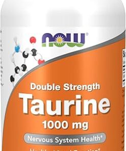 NOW Supplements, Taurine 1,000 mg, Double Strength, Nervous System Health*, 250 Veg Capsules