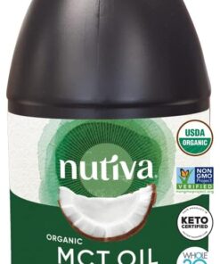 Nutiva Organic MCT Oil, 1 gallon, Unflavored for Coffee, Non-GMO made from Organic Coconuts, Keto Friendly, Best Oil Wellness Ketosis Supplement, 14g of C8 & C10 per serving