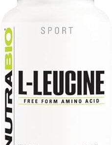 NutraBio 100% Pure L-Leucine - Muscle Recovery and Support - Naturally Fermented Free Form Amino Acid - Vegan, Non-GMO, Gluten Free - 400mg, 180 capsules